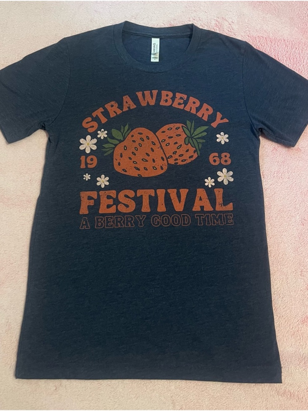 Bella Canvas Women’s Small Navy Strawberry Festival Graphic Tee